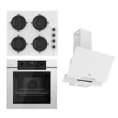 Ferre STEAMART-FRYART-SILENTART Serisi Beyaz Set (CS206-FA + QEP63CB +D064-SA ) - Emaye Izgara - 1