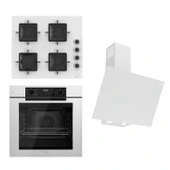 Ferre STEAMART-FRYART-SILENTART Serisi Beyaz Set (SS206 + QEP63CB +D078-SA ) - Emaye Izgara - 1