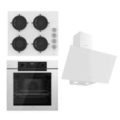 Ferre STEAMART-FRYART Serisi Beyaz Set (CS206 + QEP63CB +D078 ) - Emaye Izgara - 1