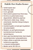 Yeşil Hakiki Deri Nikel Tokalı Dikişli Model 3 cm.lik Kadın Kemer - 7
