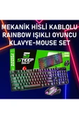 Steep Solid St-kkm01s Mekanik Hisli Kablolu Rainbow Işıklı Oyuncu Klavye - Mouse Set - 2