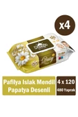 Pafilya Papatya Desenli Islak Havlu Mendil 4x120 (480 Yaprak) - 1