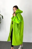 Rainwalker Kadın Erkek Yağmurluk Kapüşonlu Çıtçıtlı Eva Kumaş Yeşil Yağmurluk Rüzgar Geçirmez Dayanıklı - 3