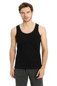 Güryıldız Underwear Siyah Erkek Penye Ribana Atlet 24003 6'lı - 1