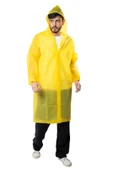Rainwalker Kadın Erkek Yağmurluk Kapüşonlu Çıtçıtlı Eva Kumaş Sarı Yağmurluk Rüzgar Geçirmez Dayanıklı - 4