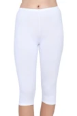 Has Altunkoza 12'li Paket Kadın Kapri Tayt Elastan Beyaz 11002 - 1