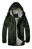 Alaska Slim Fit Su Ve Soğuğa Dayanıklı Kapüşonlu Kısa Parka Kaban--haki-- - 1