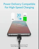 Anker PowerLine III USB-C To USB-C 0.9 Metre Data/Şarj Kablosu Siyah 60W Güç Destekli A8852 - 2