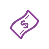 Dolar Banknot Araba Sticker 17x17 Cm Mor - 1