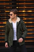 Alaska Slim Fit Su Ve Soğuğa Dayanıklı Kapüşonlu Kısa Parka Kaban--haki-- - 3