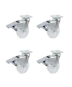 Hts 389 Frenli Şeffaf Makaralı Eko Mobilya Tekerleği 50x20mm 4'lü Set - 1