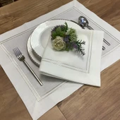 Gümüş Piko Çift Sıra Amerıkan Servis (4) & Peçete (4) Set -8 parça thumbnail 4