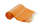 GRVTANIUM Turuncu %100 Pamuk 180x100cm Peştemal Püsküllü Banyo,Plaj,Hamam Havlusu Kese Hediyeli M2 - 2