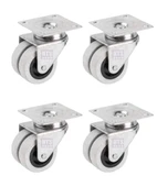 Hts 336 Gri PVC Kaplama Tabla Bağlantılı Mobilya Tekerleği 50mm 4'lü Set - 1