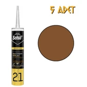 Selsil Silikonize Mastik Altın Meşe 500 Gr. - 5 Adet - 1