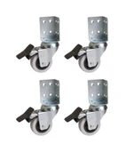 Hts 334-L Frenli Çift Bilyalı PVC Tabla Bağlantılı Mobilya Tekerleği 50x20mm4'lü Set - 1
