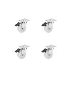 Hts 343 Frenli Polyamid Makaralı Tablalı Mobilya Tekerleği 75x25mm 4'lü Set - 1