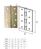Beşel Ba64 Yaprak Menteşe 100x61 Mm 12 Adet - 2