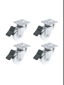 Hts 234 Çift Bilyalı Polyamid Frenli Makaralı Mobilya Tekerleği 50x20mm 4'lü Set - 1
