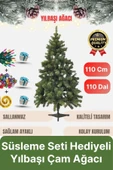 Premium Kalite Yeni Yıl Süsleme Seti Renkli Işık Hediye Yılbaşı Çam Ağacı Noel Paketi 110 Cm 110 Dal - 1
