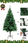 Premium Kalite Yeni Yıl Süsleme Seti Renkli Işık Hediyeli Yılbaşı Çam Ağacı Noel Paketi 60 Cm 60 Dal - 2