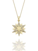 Üç Yıldız Özel Tasarım Çok Şık14 Ayar Altın Kolye thumbnail 1