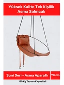 Pastimore Yeni Nesil Suni Deri Asma Aparatlı  Hamak Tek Kişilik Asma Salıncak - 1