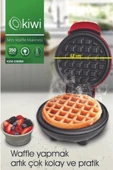 Kiwi MİNİ Ksm-2400W Yapışmaz Plakalı Waffle Makinesi Kırmızı - 1