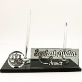 Avukatlara Özel Hukuk Logolu Avukat İsimlik Kristal Masa İsimliği - 4