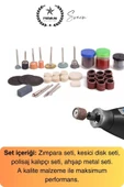 Premium 105 Parça Hobi Gravür Taşlama Ucu Mini Metal Ahşap Oyma Seti Parlatma Zımparalama Fırçalama - 6