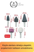 Premium 10 Parça Hobi Gravür Taşlama Ucu Mini Metal Ahşap Oyma Seti Parlatma Zımparalama Fırçalama - 4