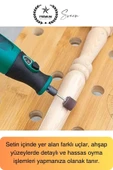 Premium 105 Parça Hobi Gravür Taşlama Ucu Mini Metal Ahşap Oyma Seti Parlatma Zımparalama Fırçalama - 3