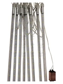 LIGHTINGX 8 Tüp Beyaz Meteor LED Işık Yağmur Işıkları Eklenebilir IP65 Dış Mekan Dekoratif Süs thumbnail 2