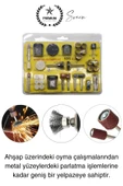 105 Parça Hobi Gravür Dremel Taşlama Ucu Mini Metal Ahşap Oyma Seti Parlatma Zımparalama Fırçalama - 2