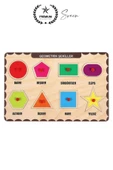 Premium Geometrik Şekiller Ahşap Bul Tak Puzzle Eğitici Oyuncak Tutmalı Motor Becerisi Gelişim - 2