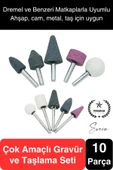 10 Parça Hobi Gravür Dremel Taşlama Ucu Mini Metal Ahşap Oyma Seti Parlatma Zımparalama Fırçalama - 1