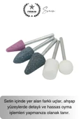 10 Parça Hobi Gravür Dremel Taşlama Ucu Mini Metal Ahşap Oyma Seti Parlatma Zımparalama Fırçalama - 3