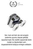 Dayanıklı Duşakabin Tekerleği Alt Üst Sürgülü Cam Kabin Krom Görünümlü Plastik Gövdeli 4'lü Set - 3