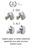 Dayanıklı Duşakabin Tekerleği Alt Üst Sürgülü Cam Kabin Krom Görünümlü Plastik Gövdeli 4'lü Set - 5