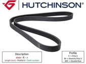 Hutchinson 6PK1060 V KAYISI 147 156 / TRANSPORTER T4 / PATHFINDER 2.0 16V 2.0 3.3 - 1