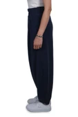 Kadın Modal Kumaş Havuç Kesim Lacivert Pantolon - 4