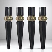 Elips 4 ADET Sehpa Ayağı 42 cm Plastik Siyah Gold Masa Ayak Mutfak Sehpası Masası Mobilya Ayakları thumbnail 8