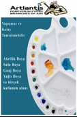 Büyük 17 Hazneli Resim Paleti 1 Adet 24x33 cm Plastik Resim Paleti Oval Şekil 17 Godeli Renk Karıştırma Tepsisi Boyama - 4