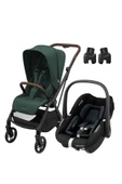 Maxi-Cosi Leona2-Pebble S Tek Elle Katlanabilen Ultra Kompakt Çift Yönlü Seyahat Sistem Bebek Arabası Green-Black - 1