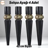Elips 4 ADET Sehpa Ayağı 42 cm Plastik Siyah Gold Masa Ayak Mutfak Sehpası Masası Mobilya Ayakları thumbnail 1