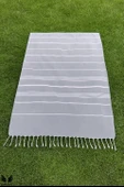 Pega Sultan Peştamal 90x170 cm %100 Koton Açık Gri Plaj Havlusu - 5