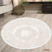 İpek Daire Halı Sardes Koleksiyonu 6101 Krem 120 x 120 Daire - 2