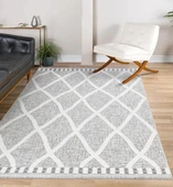 İpek Halı Kişiye Özel Ölçü Kesme Almond Koleksiyonu 11405 Gri 100 x 400 cm thumbnail 3