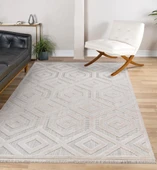 İpek Halı Kişiye Özel Ölçü Kesme Almond Koleksiyonu 11404 Krem 80 x 500 cm - 3