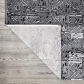 İpek Halı Kişiye Özel Ölçü Kesme Sedefkar Koleksiyonu 16600 Gri 200 x 550 cm - 4